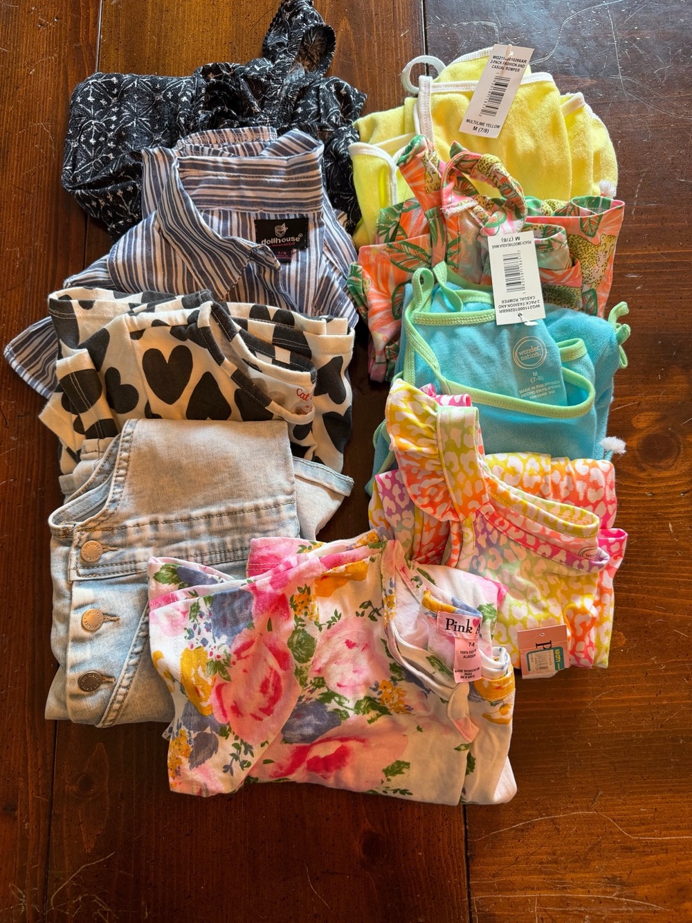 Girls 9 Piece Dress and Romper Bundle
